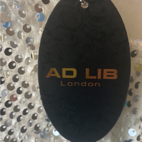 Ad Lib- silver/white sequin stretchy dress- size 14 - Picture 3 of 4